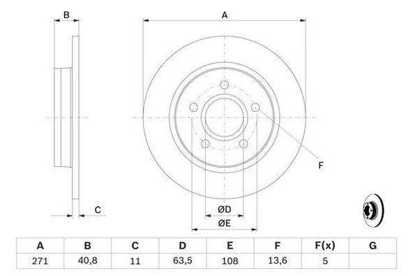 ARKA FREN DISK AYNASI FOCUS III 11 17 271X11X63.5X41X5DL ürün görseli 1