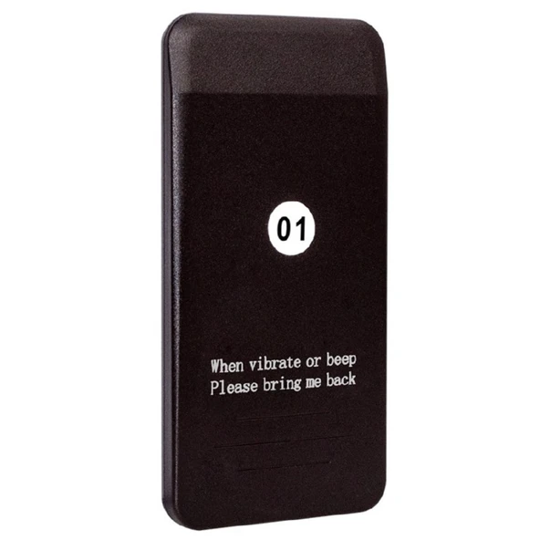 Müşteri Çağrı Sistemi 16'Lı Kablosuz Siyah Titreşim Ses Işık Çoğaltılabilir - 5