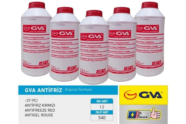ANTİFRİZ 1.5 LT -37 C KIRMIZI LONG LİFE Koli 12 Ad ORGANIK ürün görseli 1