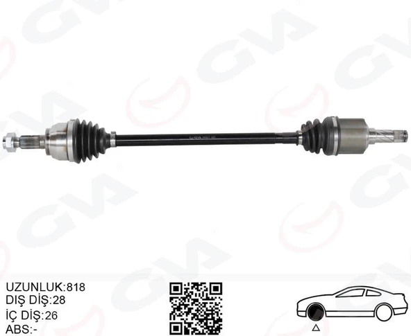 KOMPLE AKS ARKA SAĞ/SOL FREELANDER 2 L359 2.0 Si4 2.2TD4 06 14 820MM DİŞ 28 DİFERANSİYEL DİŞ 26