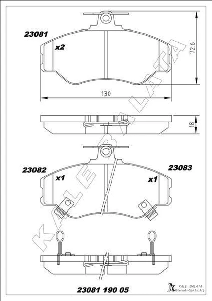 BALATA ÖN H-100 MİNİBÜS/OTOBÜS-PANELVAN/VAN-PALATFORM ŞASİ PORTER PANELVAN/VAN-PICK-UP 94-04