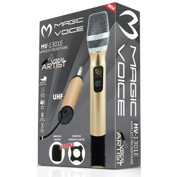 Magicvoice MV-1301E UHF Ekranlı Kablosuz 1 El Telsiz Mikrofonu - Resim 4