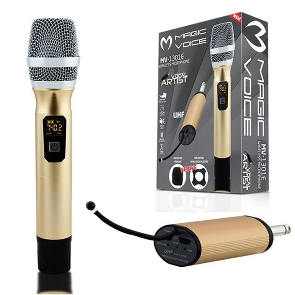 Magicvoice MV-1301E UHF Ekranlı Kablosuz 1 El Telsiz Mikrofonu - Resim 5