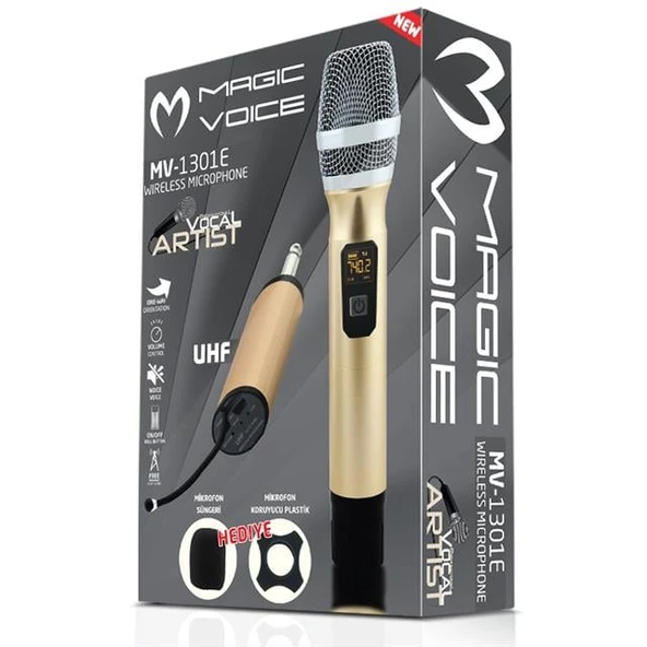 Magicvoice MV-1301E UHF Ekranlı Kablosuz 1 El Telsiz Mikrofonu - Resim 6