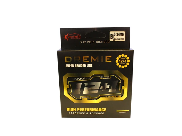 Captain Dremie Rounder 12+1 Spin İp Misina 150mt Yellow  0.14 mm - 2
