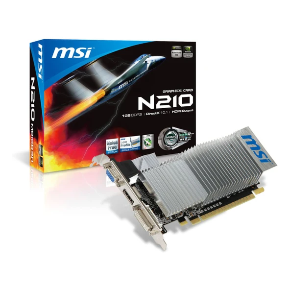 MSI GeForce 210 1GB GDDR3 64Bit DVI/VGA/HDMI Ekran Kartı