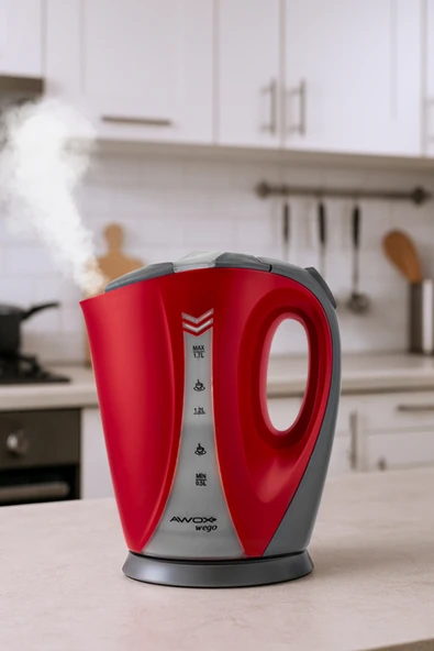 Awox Wego Açık Rezistanslı Su Isıtıcı Kettle Kırmızı