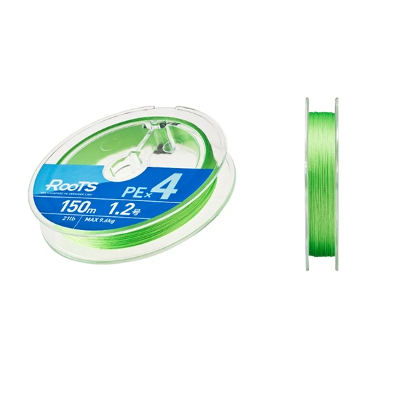 Gosen X4 Roots PE 4 Örgü Spin İpi 200mt Light Green  0.8 PE