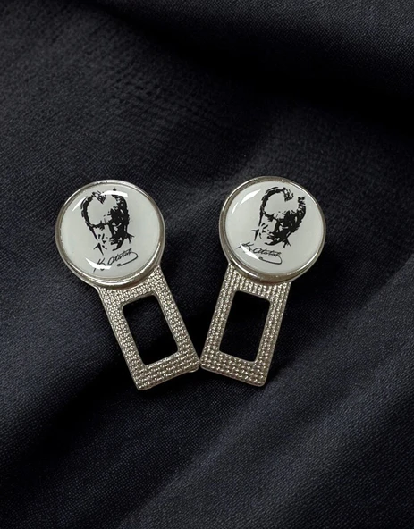 ATATÜRK POTRELİ Ikaz Ses Susturucu Metal Toka 2 Adet ürün görseli