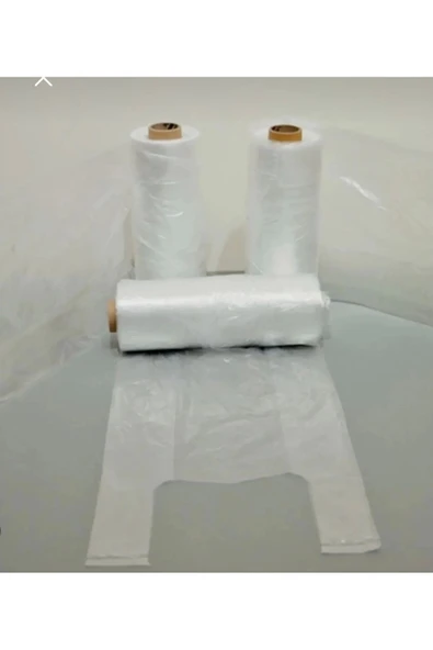 Rulo Market Poşet Torba - Atlet Poşet - Şeffaf - Orta Boy - 10 Rulo - 2000 Adet Torba - Resim 4
