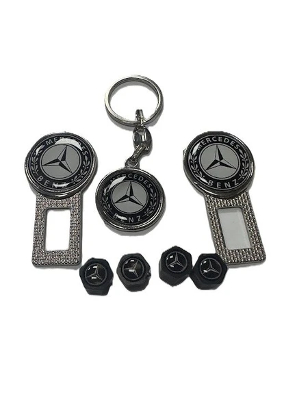 MERCEDES Logolu Ikaz Ses Susturucu Metal Toka 2 Adet ANAHTARLIK 1 ADET SİBOP KAPAĞI 4 ADET ürün görseli