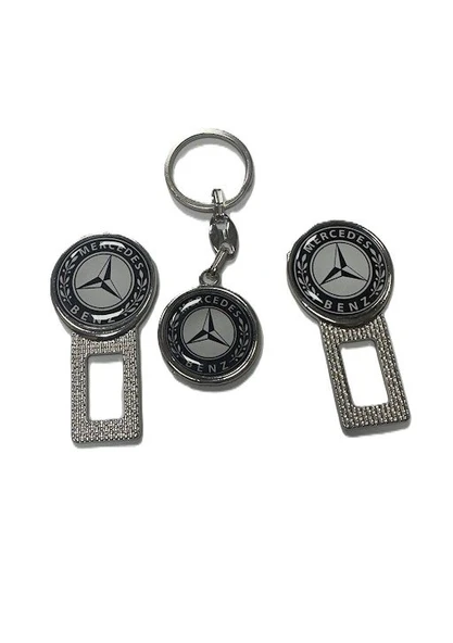 MERCEDES Logolu Ikaz Ses Susturucu Metal Toka 2 Adet ANAHTARLIK 1 ADET - 2
