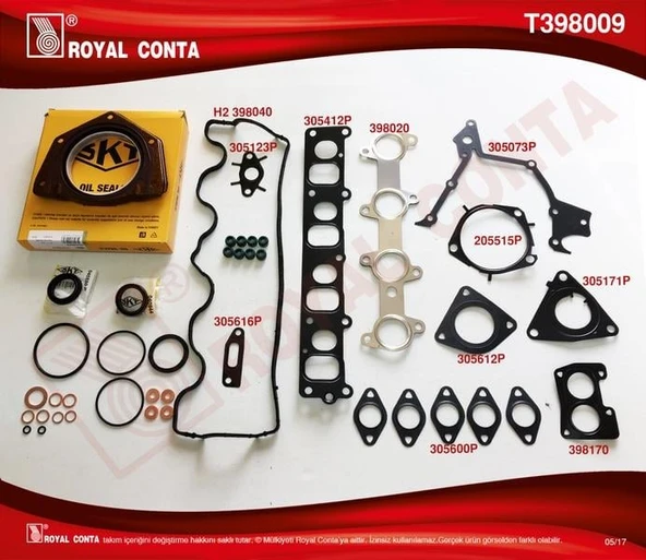 MOTOR TAKIM CONTA SKT KEÇELİ/SUB.LASTİKLİ/SKC SİZ DOBLO-PUNTO 1.9 JTD ürün görseli