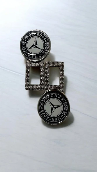 mercedes Logolu Ikaz Ses Susturucu Metal Toka 2 Adet - Resim 3