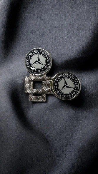 mercedes Logolu Ikaz Ses Susturucu Metal Toka 2 Adet - Resim 2