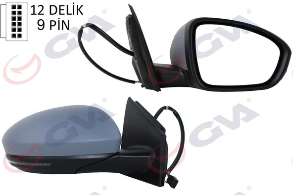 DIŞ DİKİZ AYNASI SAĞ MEGANE 15 ELEKTRİKLİ ISITMALI SİNYALLİ SENSÖRLÜ ASTARLI KONVEKS VM-6142EHPSR ürün görseli