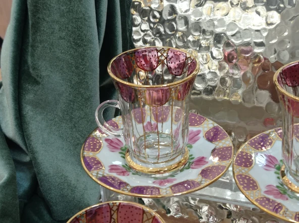 El Dekor El Boyaması Roma Çay Seti - 3