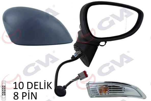 DIŞ DİKİZ AYNASI SAĞ FIESTA 12 ELEKTRİKLİ ISITMALI KATLANIR SİNYALLİ ASTARLI ASFERİK 10 FİŞ VM-6326NEBAR 1748313 ürün görseli