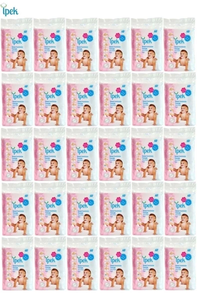 Bebek Temizleme Pamuğu 1800 Adet (30pk*60) 1 Koli