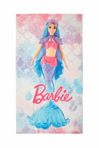 Özdilek Barbie Deniz Kızı Lisanslı Kadife Plaj Havlusu 70x130 cm - 1