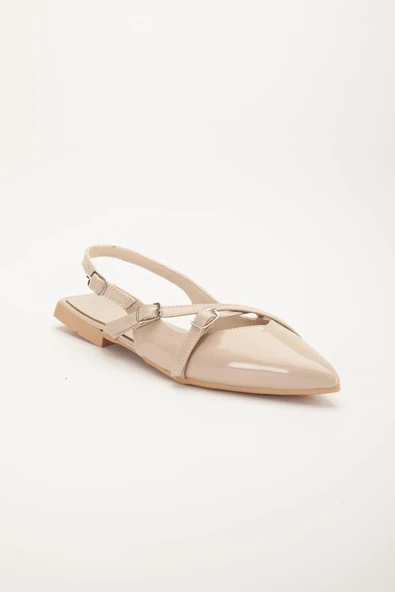 Badın Babet Ten Rugan Çapraz Bantlı Arka Açık Sivri - Resim 4