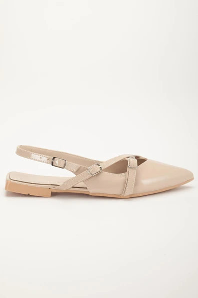 Badın Babet Ten Rugan Çapraz Bantlı Arka Açık Sivri - Resim 3