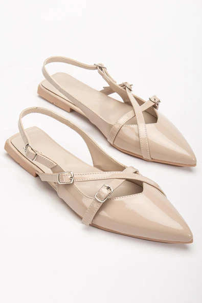 Badın Babet Ten Rugan Çapraz Bantlı Arka Açık Sivri ürün görseli