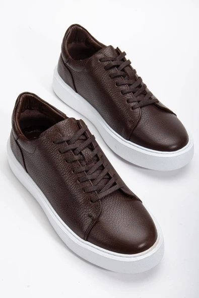 Hakiki Deri Erkek Günlük Ayakkabı Kahve Bağcıklı Kalın Taban ürün görseli