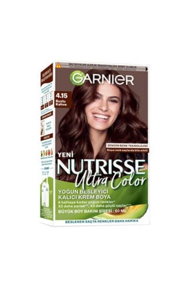 GARNİER ( KİL MASKESİ HEDİYE ) GARNİER NUTRİSSE ULTRA COLOR 4.15 BUZLU KAHVE ( 1 ADET )