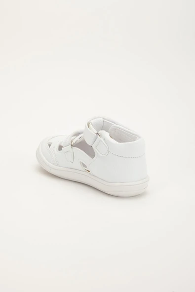 Şirinbebe Ortopedik Erkek Bebek İlkadım Ayakkabı Beyaz Çift Cırtlı Yan Açık - 4