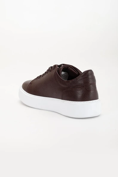 Hakiki Deri Erkek Günlük Ayakkabı Kahve Bağcıklı Kalın Taban - Resim 5