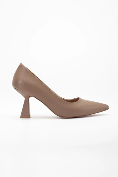 Cilt İnce Topuk Vizon Büyük Numara Kadın Ayakkabısı Topuklu Stiletto - Resim 3