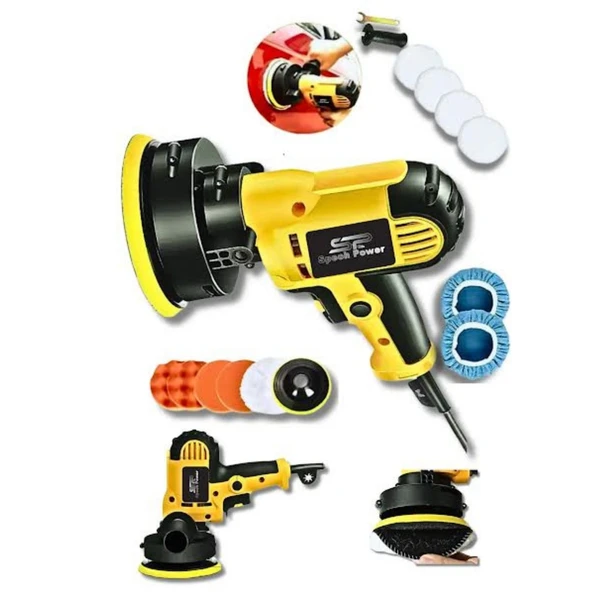 Spech Power 6 Kademe Ayarlı Motor Korumalı Dikey Polisaj Halı Koltuk Yıkama Pasta Cila Makinesi