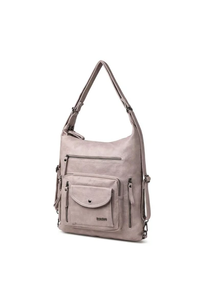 Yıkama Deri Hem Sırt Hem Omuz Kadın Çantası 21-K Barcelona 1580-7 - Resim 3