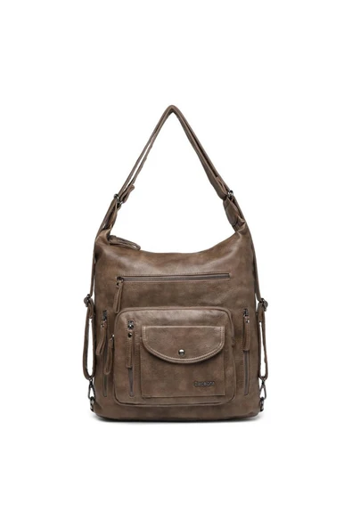 Yıkama Deri Hem Sırt Hem Omuz Kadın Çantası 21-K Barcelona 1580-7 ürün görseli 1