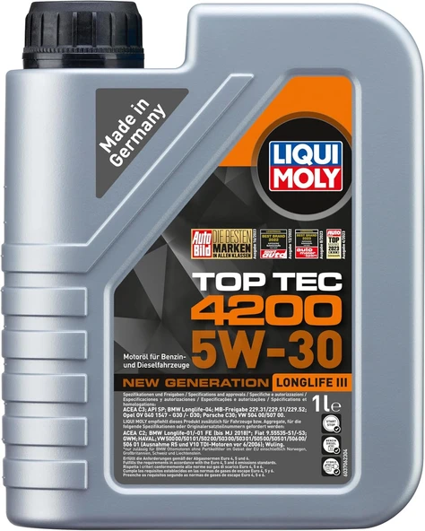 Liqui Moly Top Tec 4200 5W-30 New Generation 1 Litre Otomotiv Bakım Ürünü ürün görseli