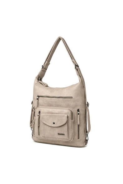 Yıkama Deri Hem Sırt Hem Omuz Kadın Çantası 21-K Barcelona 1580-7 - 3