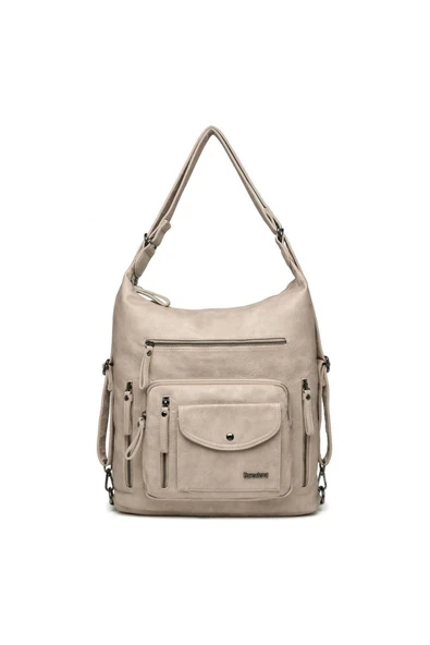 Yıkama Deri Hem Sırt Hem Omuz Kadın Çantası 21-K Barcelona 1580-7