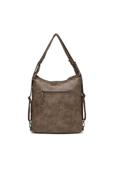 Yıkama Deri Hem Sırt Hem Omuz Kadın Çantası 21-K Barcelona 1580-7 - Resim 2