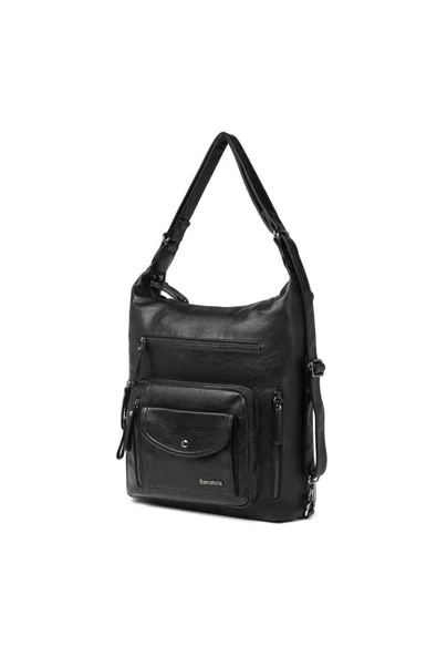 Yıkama Deri Hem Sırt Hem Omuz Kadın Çantası 21-K Barcelona 1580-7 - Resim 3