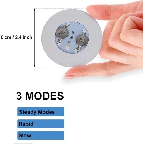 Işıklı Yapışkanlı Bardak Altı Aparatı Ledli 3 Modlu 6 cm Çap 1 Adet - 3