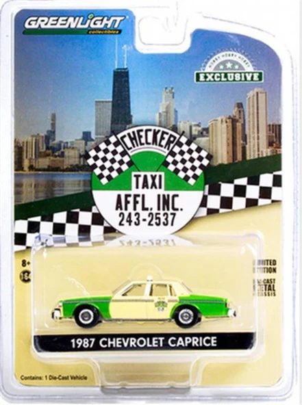Greenlight 1987 Chevrolet Caprice Yellow and Green 1/64 Model Araba ürün görseli