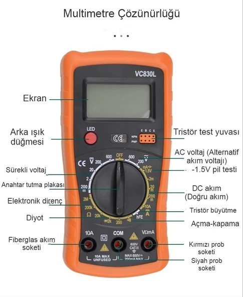 60W Ayarlanabilir Elektrikli Havya Kiti Full Lehim Seti Dijital Multimetre Taşıma Çantalı DIY Onarım Aracı