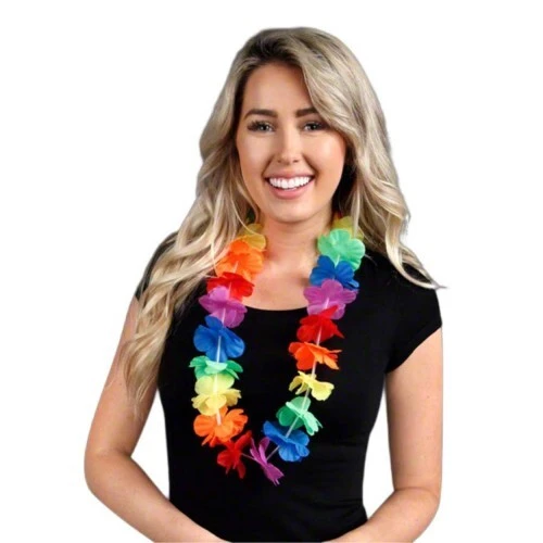 Hawaii Çiçekli Boyun Kolyesi - Renkli Tropikal Parti Leisi - 1