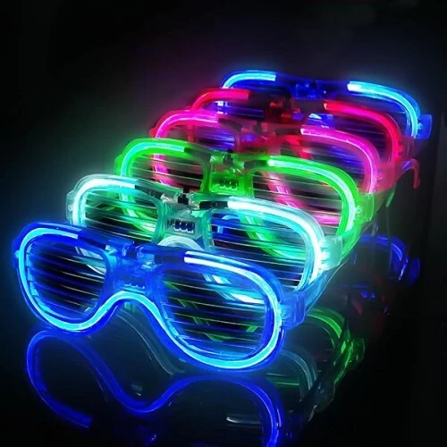 Glow Işıklı Panjur Parti Gözlüğü 12 Adet - 2