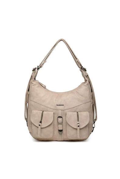 Yıkama Deri Hem Sırt Hem Omuz Kadın Çantası 21-K Barcelona 1936