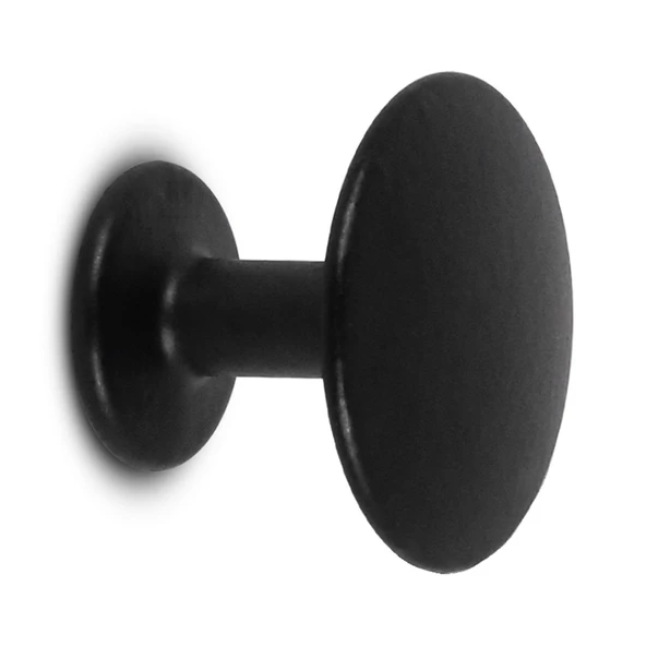 Düğme Çekmece Dolap Dolabı Kapak Kulpu Kulpları Kulbu Siyah Metal Daire Kulp (4 ADET) Mobilya Mutfak - 4