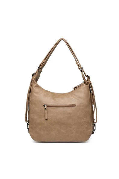 Yıkama Deri Hem Sırt Hem Omuz Kadın Çantası 21-K Barcelona 1936 - Resim 2