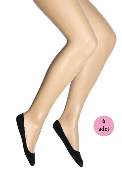 6 Adet Mikro Babet Kadın Çorap Siyah 500 ürün görseli