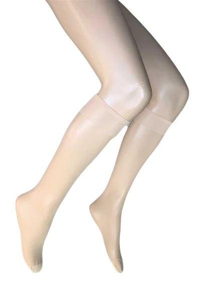 12 Adet Parlak Dizaltı Kadın Çorap 15 Denye Ten 57 - Resim 2